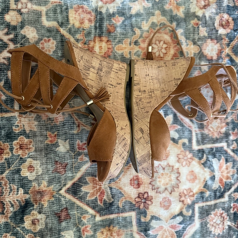 G by Guess Tan Wedge Sandals